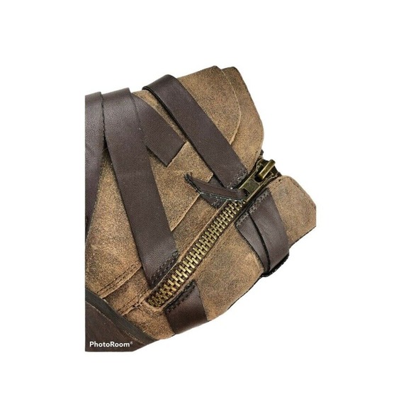 Steve Madden Paiva Brown Leather Western Wear Almond Toe Zip Boots Size 8.5 - Picture 4 of 9